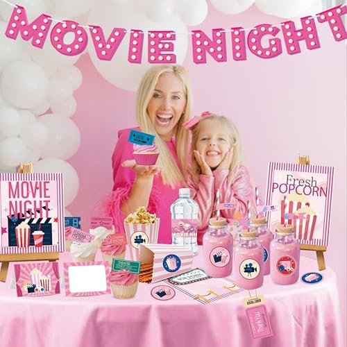 Party Supplies Pink Movie Night Decorations Set