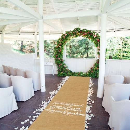 Tudomro 40 Inch x 50 Ft Natural Jute Wedding Aisle Runner