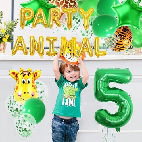KUNGOON Gold Foil Letter Balloons for Party Animal Birthday
