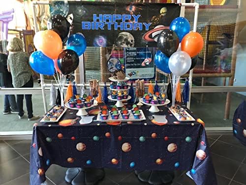 Oojami 4 Pack Plastic Outer Space Table Cover Tablecloth