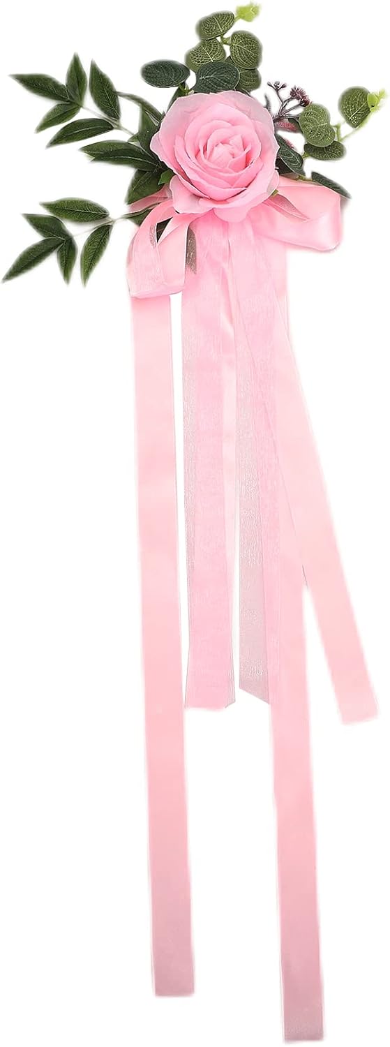 8pcs Wedding Aisle Decorations with Chiffon Ribbons