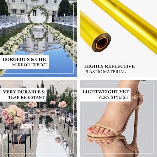 3ft x 65ft White Glossy Mirrored Wedding Aisle Runner