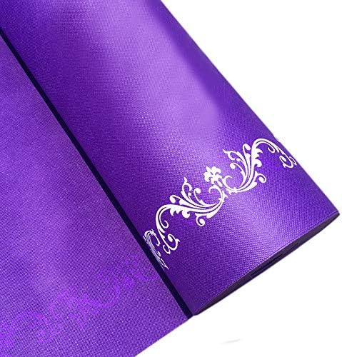 3x33 Ft Purple Carpet Aisle Runner with Floral Print