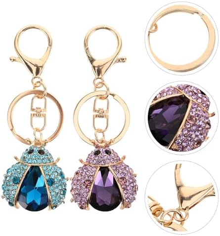 LOGOFUN 4PCS Ladybug Keychain Zinc Alloy Charm Pendant Gift