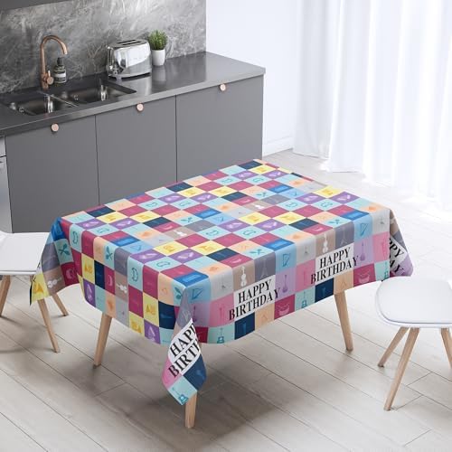 Vencubi Music Theme Birthday Tablecloth 98x53in