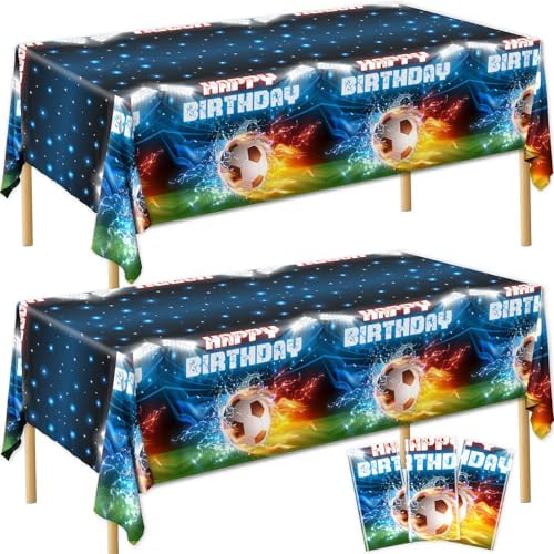 3Pcs Soccer Table Cloth Soccer Birthday Decorations