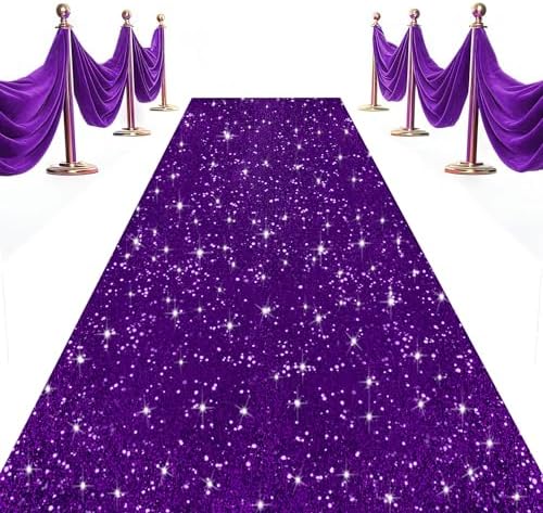 Purple Sequin Aisle Runner 4x20FT Wedding Carpet