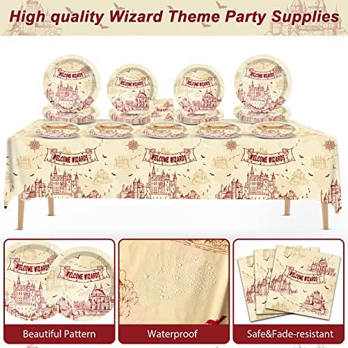 Wizard Party Supplies 24 Guests Tablecloth Set