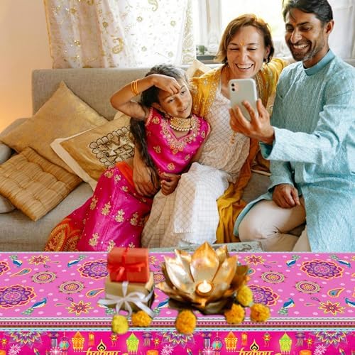 CC HOME Indian Diwali Party Tablecloth 54x87 Inch