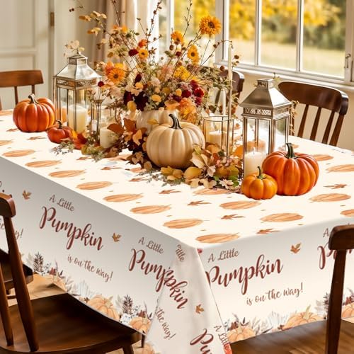 MEHOFOND Fall Boho Pumpkin Baby Shower Tablecloth - 3 Pack