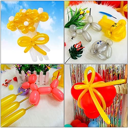 Silver Long Balloons 100pcs for Twisting Animals