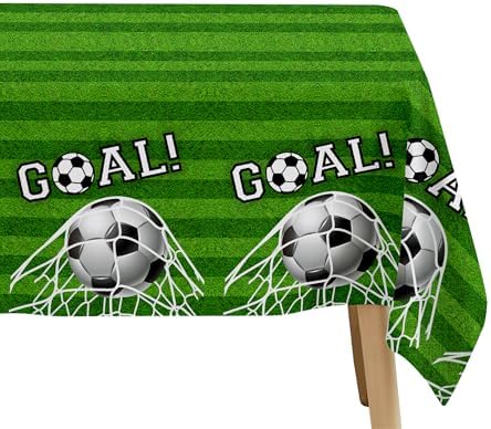 Soccer Themed Tablecloth Set for Birthday Party 3pcs 108x55in