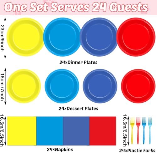 Dog Birthday Party Supplies 24 Piece Colorful Set