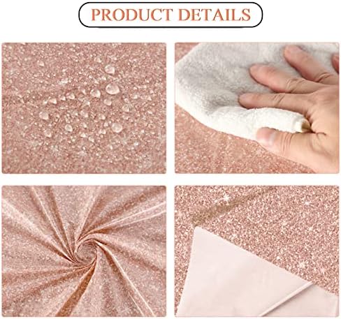 3 Pcs 54 x 108 Inch Pink Rose Gold Tablecloths for Parties