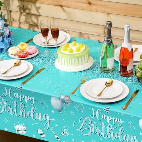 Tudomro 3 Pcs Happy Birthday Tablecloths Set
