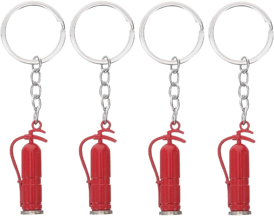 LUOZZY 4pcs Firefighter Keychain Decor