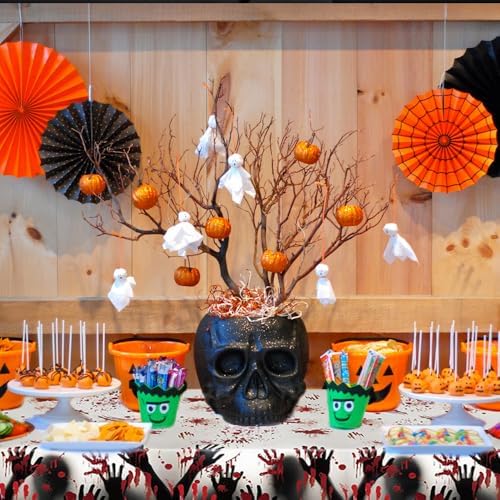 Halloween Plastic Tablecloth 2PCS 108x54In for Horror Party