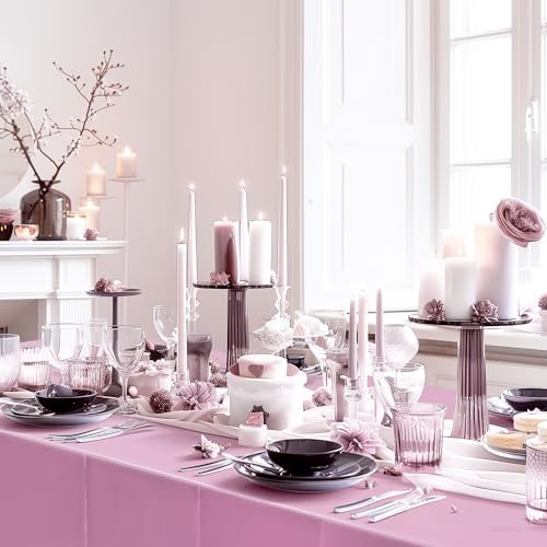 2pcs Baby Pink Plastic Tablecloths 54x72inch Shiny Party Decor