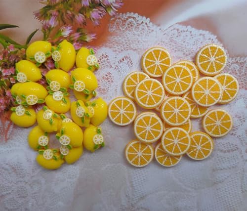 Ebonee Mini Resin Lemon Orange Slices Decor Accents 40 Pack
