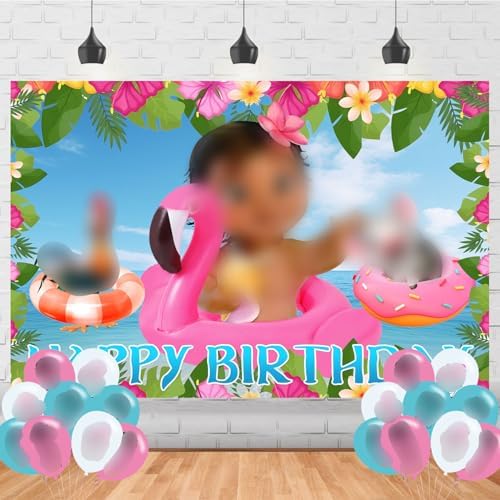 Summer Baby Moanas Birthday Backdrop Banner 5x3