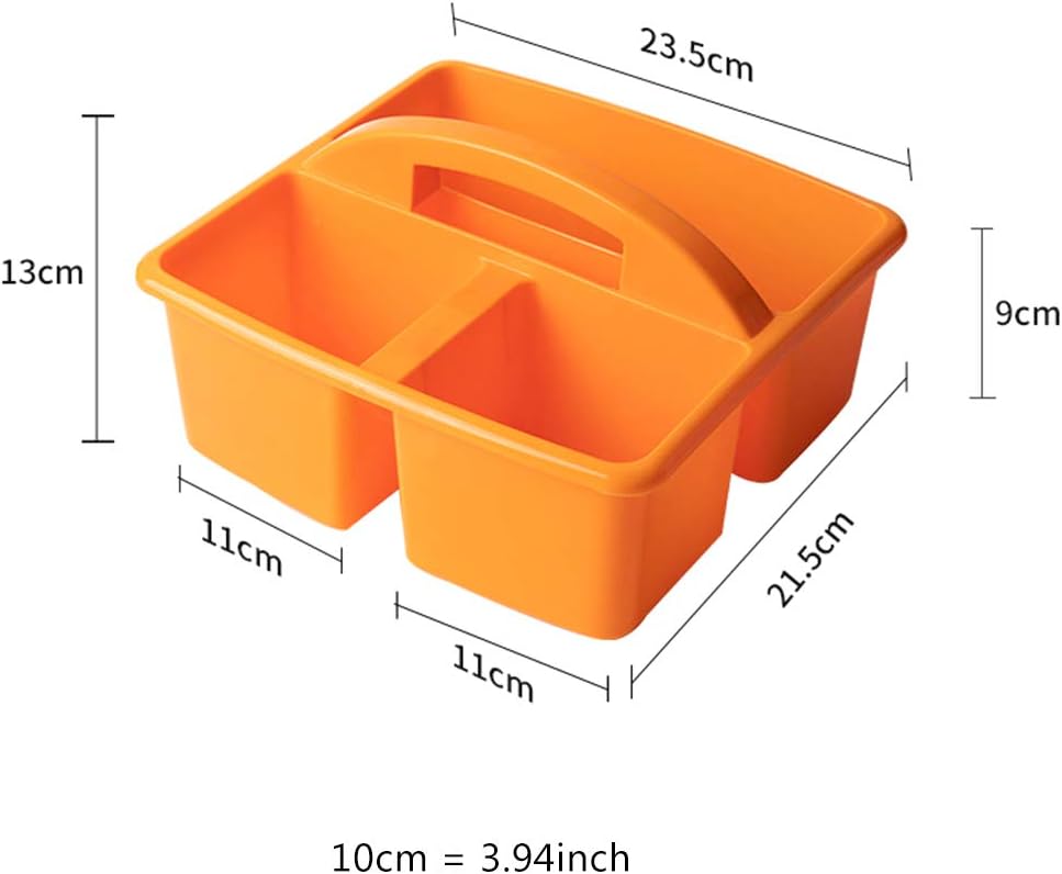Portable 3 Compartments Storage Basket Bin Box with Carry Handle