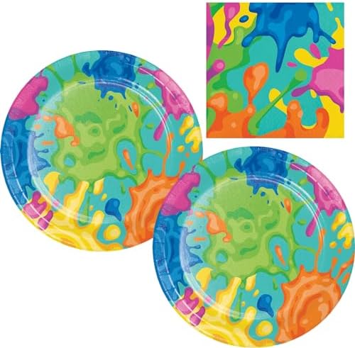 Paint Splatter Party Supplies for 16 People