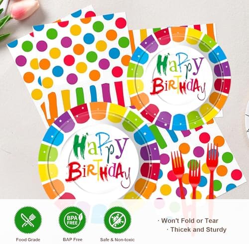 125 Pcs Rainbow Birthday Party Supplies Set