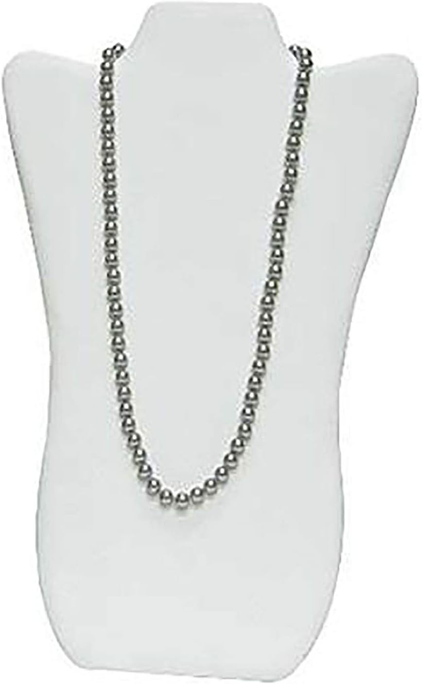 SSWBasics Tall White Faux Leather Necklace Easel - 25 Included