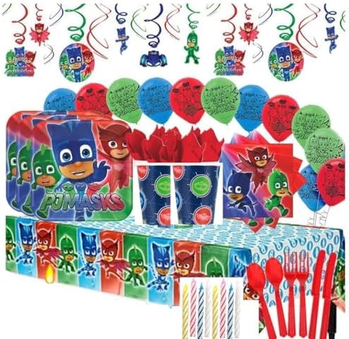 Amscan PJ Masks MEGA Deluxe Birthday Party Pack for 16