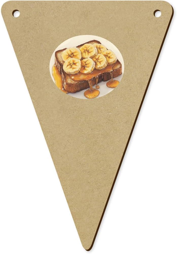 Azeeda 5 Pack Banana and Honey on Bread Wooden Bunting Flags BN00088973