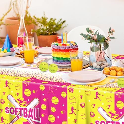 CC HOME Softball Themed Tablecloth 54x87 Inch