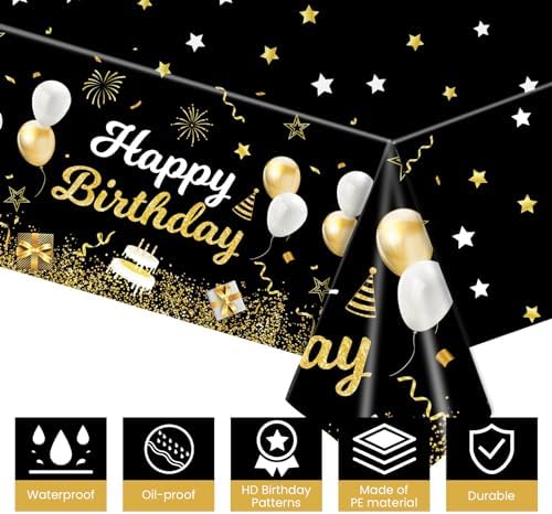 Happy Birthday Plastic Tablecloths 54x108 Inch