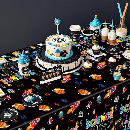4 Pack Science Party Decorations Table Covers 54x86 Inch