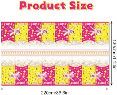 CC HOME Softball Themed Tablecloth 54x87 Inch