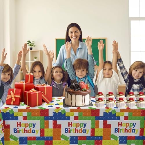 OQOQ Building Block Tablecloth Set of 3 - 54x108 Inches White