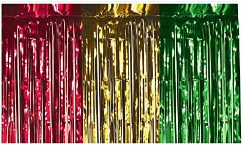 Beistle Metallic Table Skirting Red Gold Green 1 Count