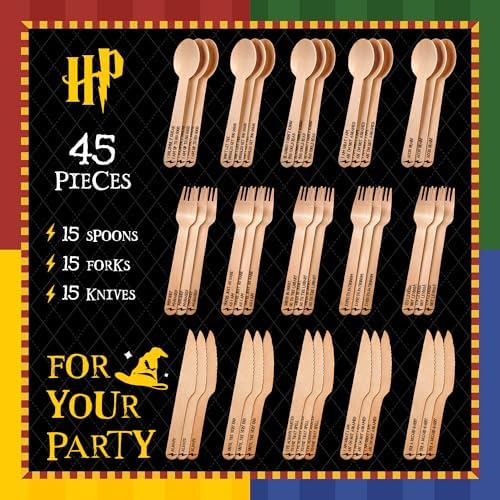 Harry Potter Themed Disposable Cutlery Set - 45pcs