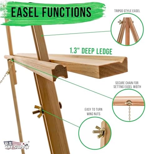 US Art Supply 64 inch Wooden Easel Stand