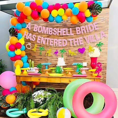 Bombshell Bride Has Entered The Villa Mylar Balloon Banner