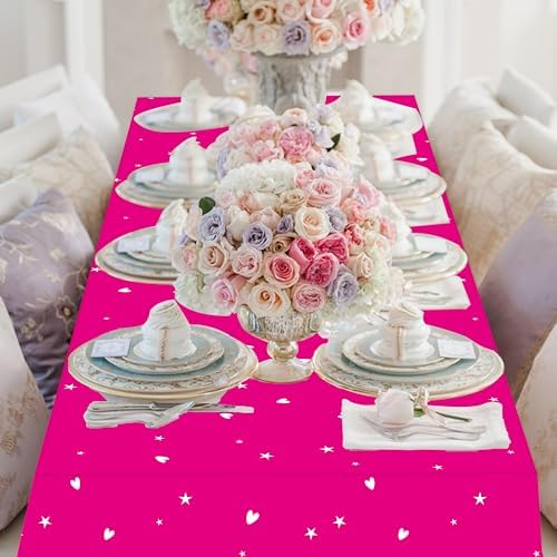 C L Cooper Life Hot Pink Princess Tablecloths Set of 2