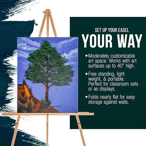 US Art Supply 64 inch Wooden Easel Stand