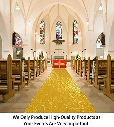 ShinyBeauty Gold Sequin Aisle Runner Wedding Decor 4FTx35FT