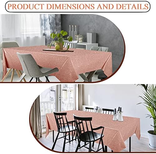 3 Pcs 54 x 108 Inch Pink Rose Gold Tablecloths for Parties