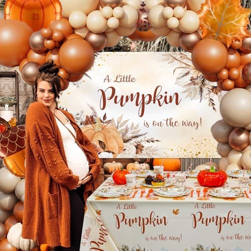 MEHOFOND Fall Boho Pumpkin Baby Shower Tablecloth - 3 Pack