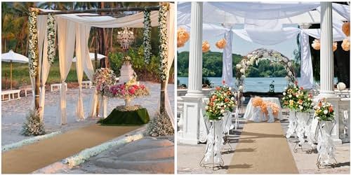 50 Inch X 50 Feet Natural Burlap Aisle Runner for Wedding
