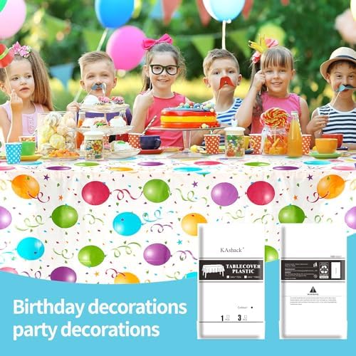 10 Pcs Balloon Pattern Plastic Tablecloth 54x72