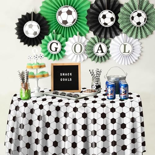 3 Pcs Soccer Tablecovers 84x84 Inch Party Decorations