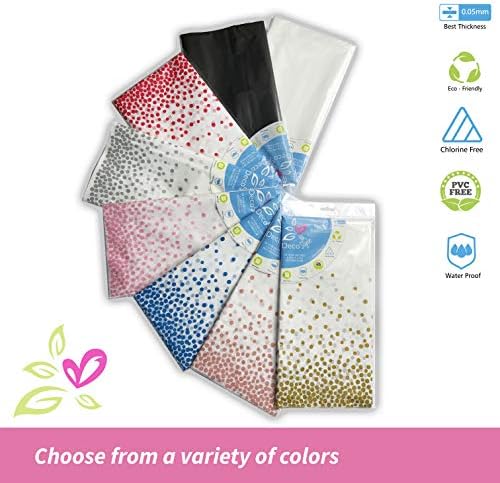DECOSTYLE Pink Dot Tablecloth 54x108 Inch Waterproof Rectangular