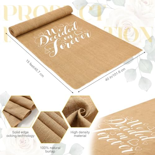 Tudomro 40 Inch x 50 Ft Natural Jute Burlap Wedding Aisle Runner