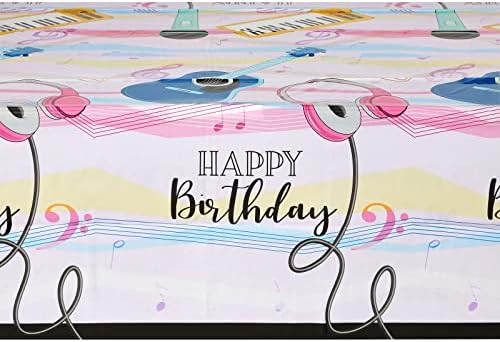 BLUE PANDA 3 Pack Music Notes Tablecloth for Birthday Party